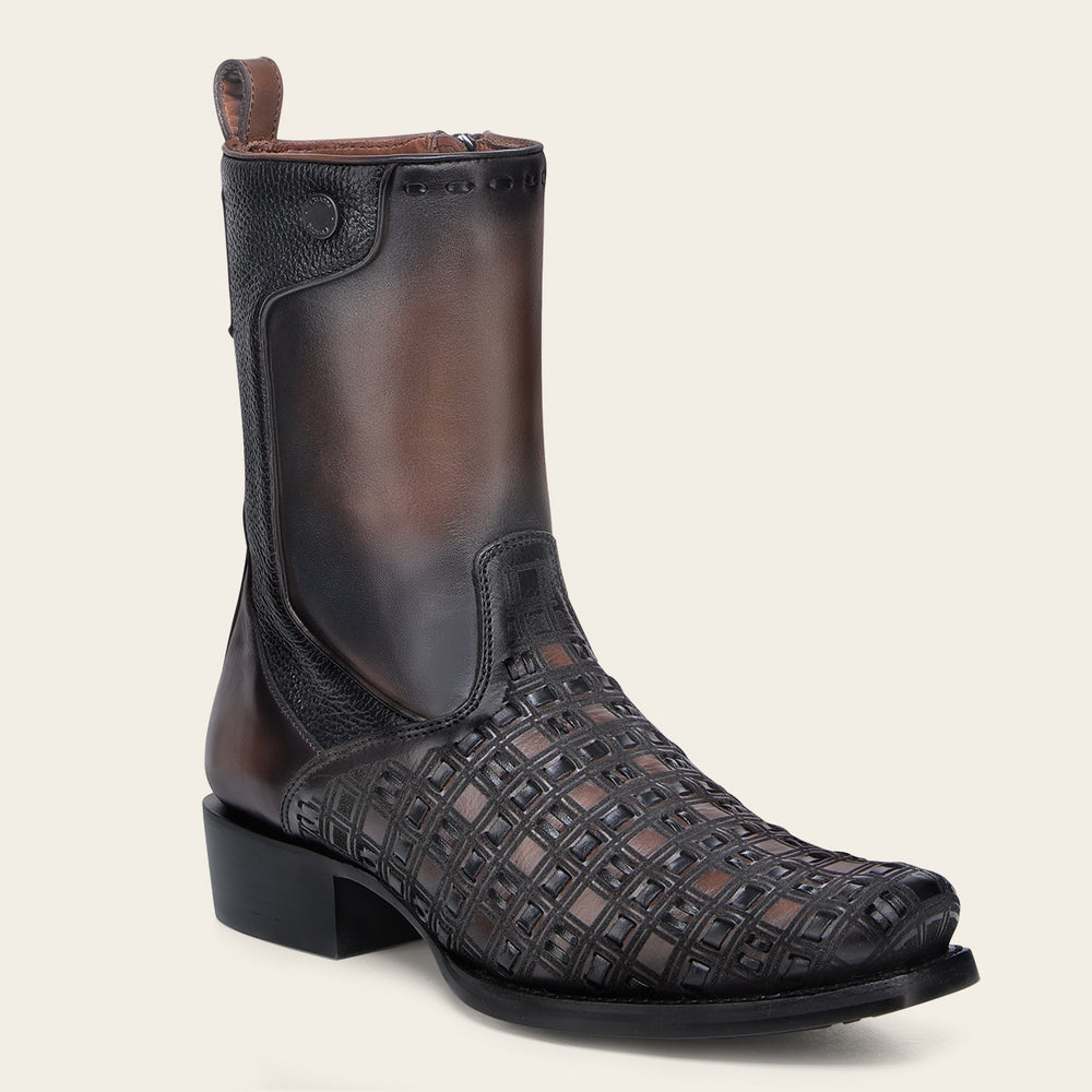 Cuadra Men's Laser & Woven Narrow Square Toe CU940 - Crust Miel