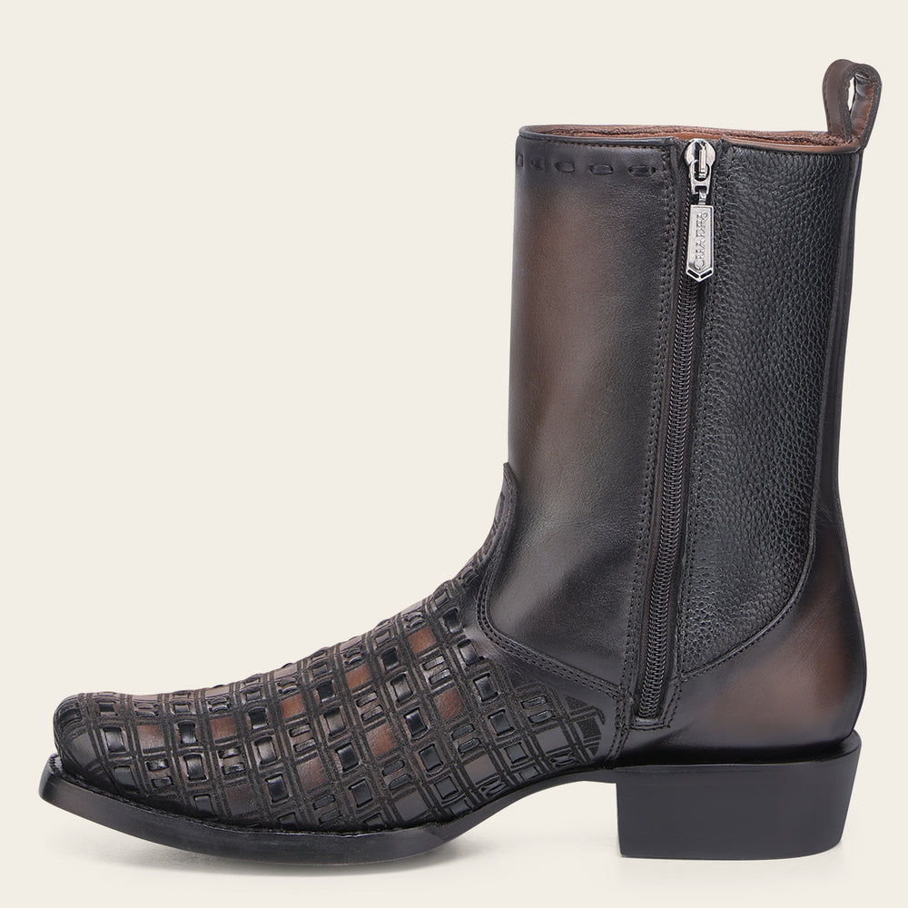 Cuadra Men's Laser & Woven Narrow Square Toe CU940 - Crust Miel