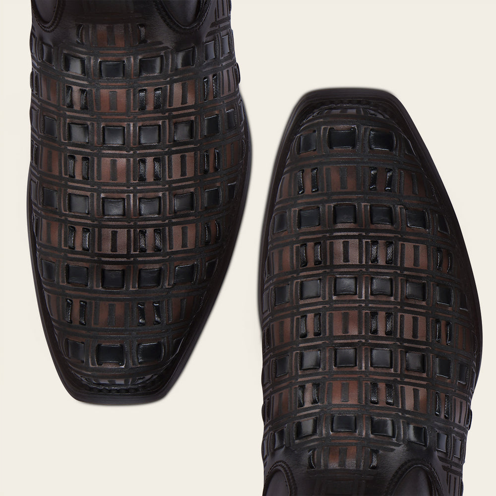 Cuadra Men's Laser & Woven Narrow Square Toe CU940 - Crust Miel