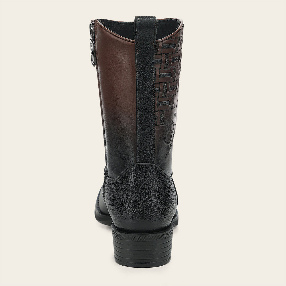 Cuadra Men's Laser & Woven Zipper Narrow Toe CC293 - Chocolate
