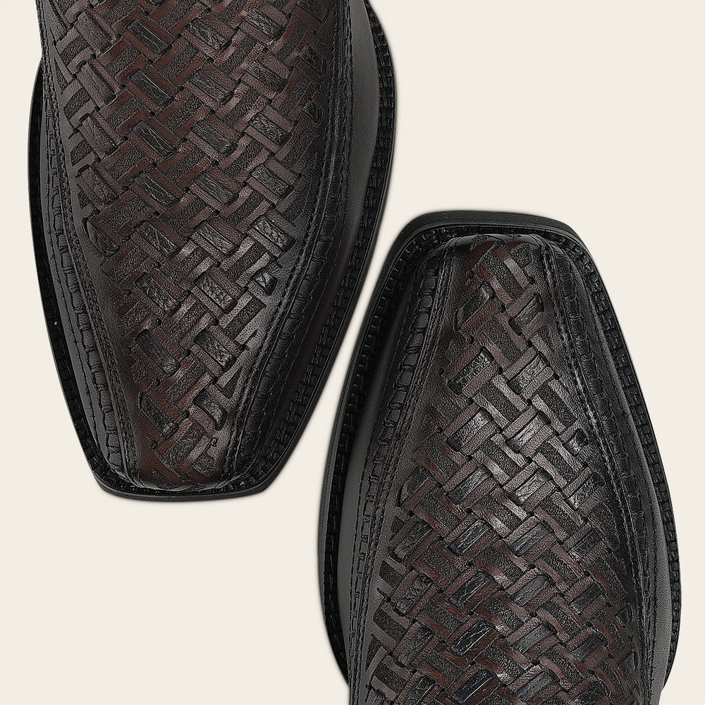 Cuadra Men's Laser & Woven Zipper Narrow Toe CC293 - Chocolate