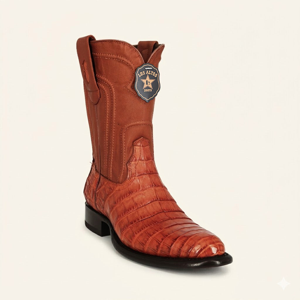 Los Altos Boots Roper Caiman Belly 698203 - Cognac
