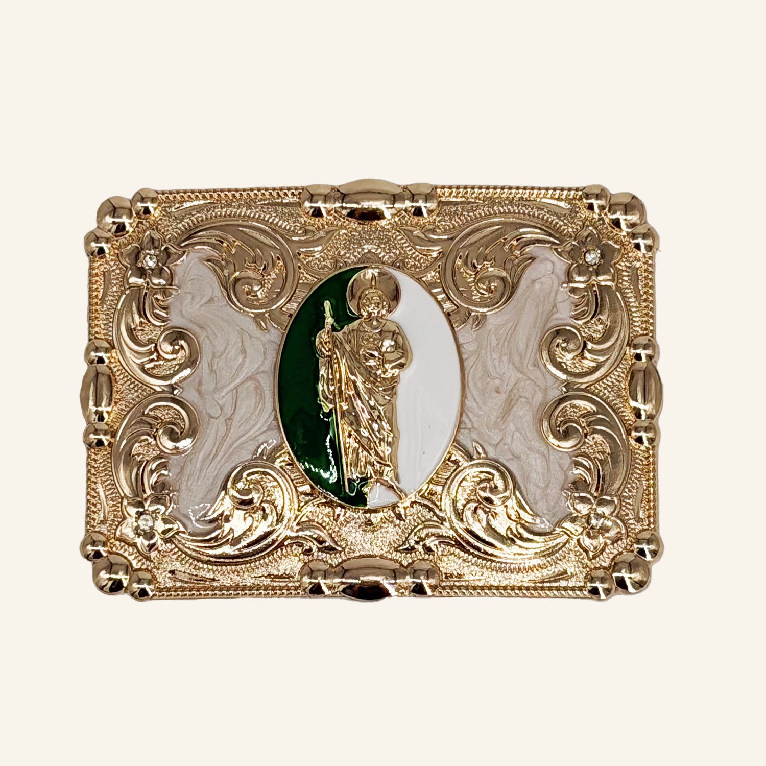 San Judas Gold Cowboy Buckle CB01