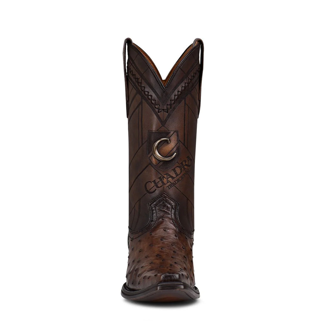 Cuadra Men's Ostrich Narrow Square Toe 1B2FAI- Choco