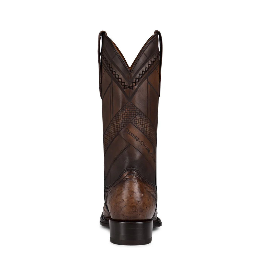 Cuadra Men's Ostrich Narrow Square Toe 1B2FAI- Choco