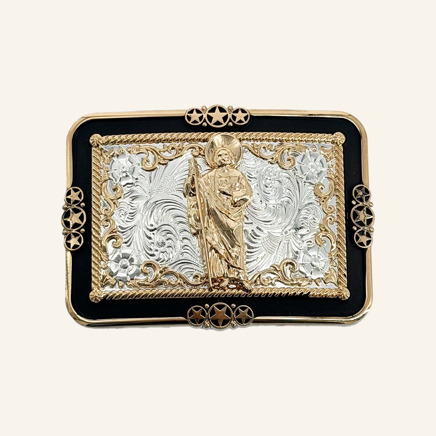 San Judas Rose Gold Cowboy Buckle CB20