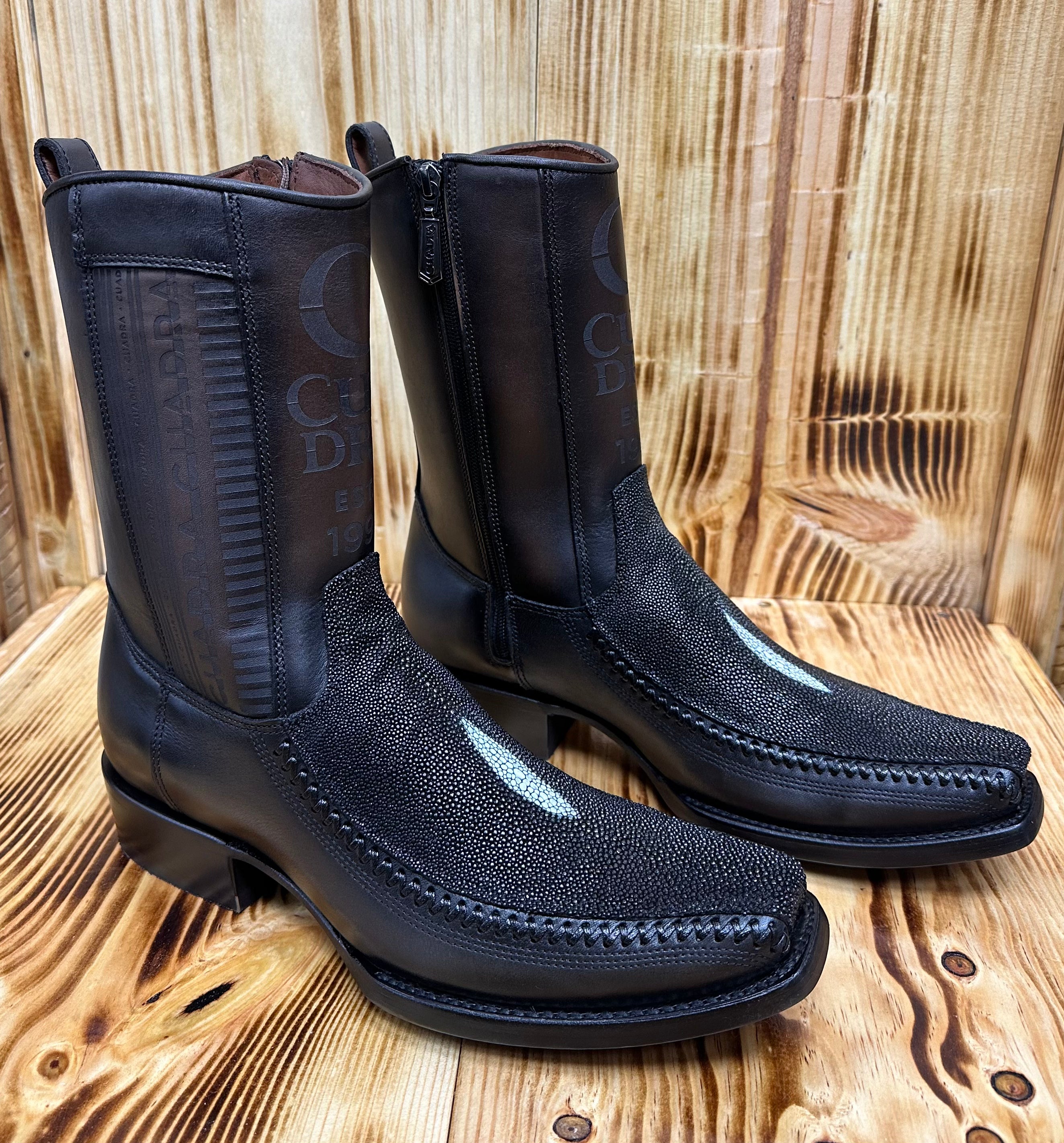 Cuadra Men’s Stingray Narrow Square Toe CU783 - Black