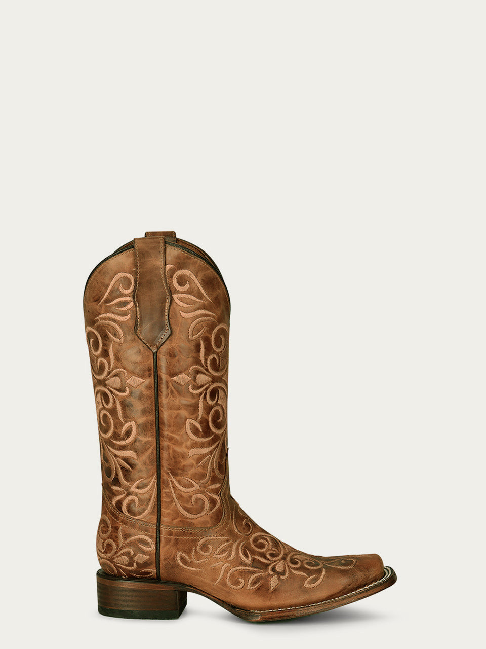Circle G Women's Embroidery Square Toe L5795 - Honey