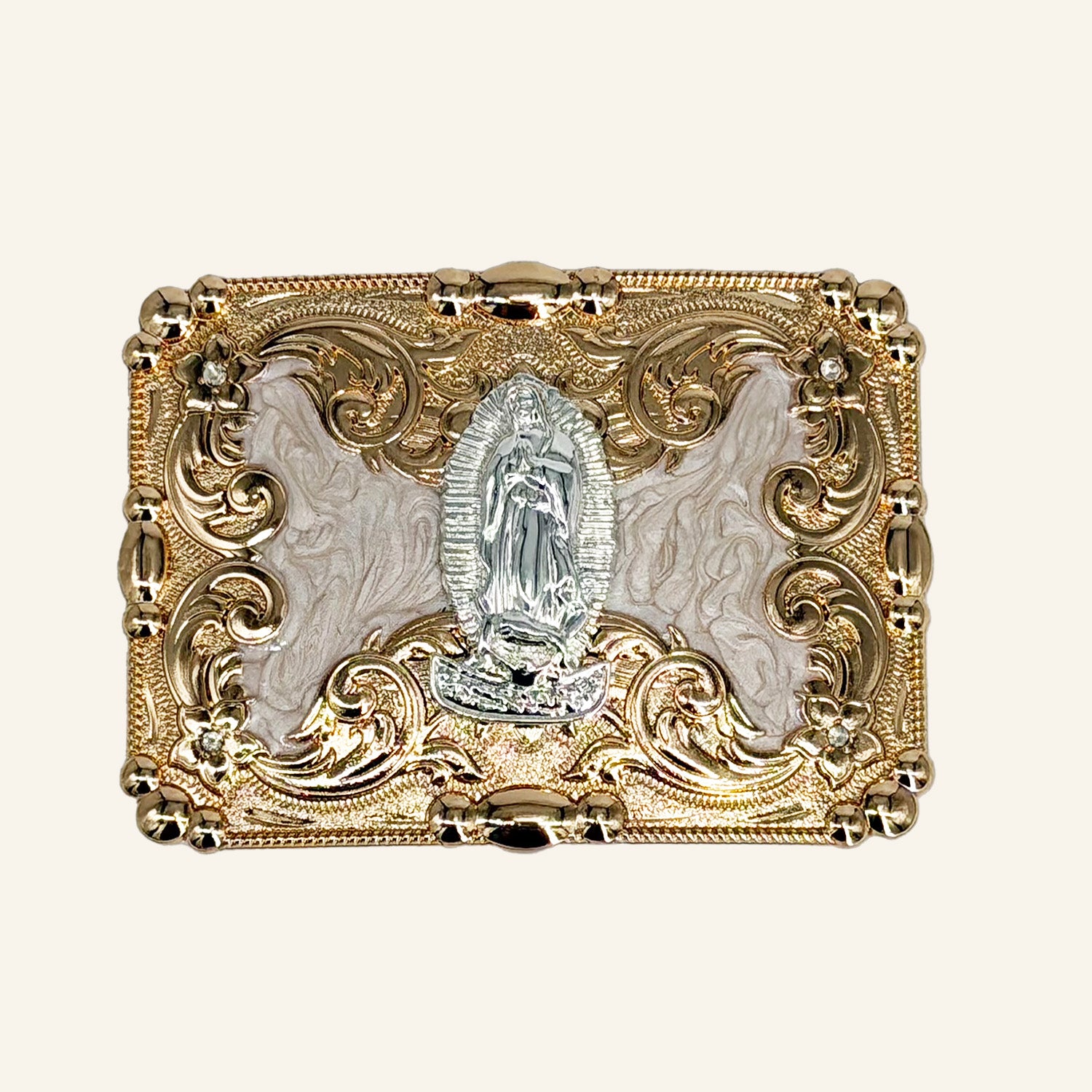 Vigin Mary Rose Gold Cowboy Buckle CB02