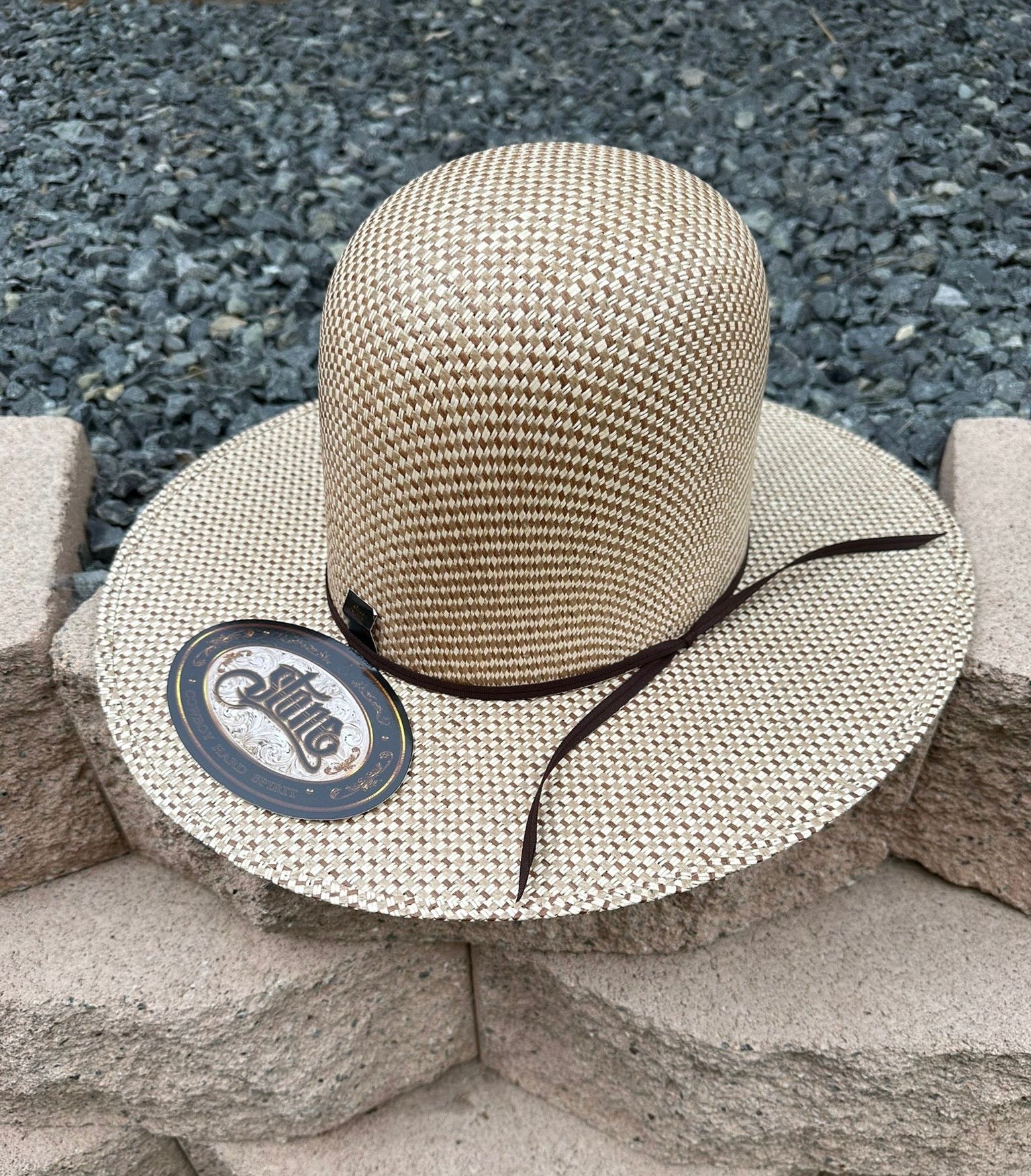 Stone Telar Petatillo Open Crown Straw Hat