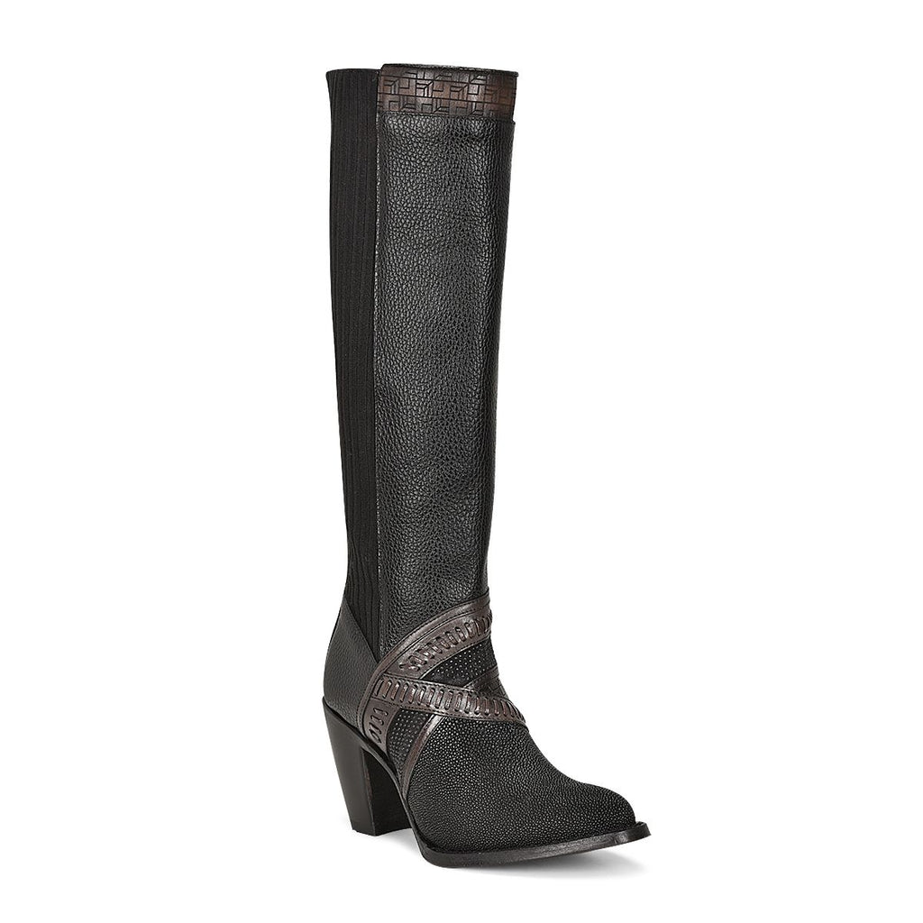 Cuadra Women's Stingray Round Toe Boot CU725 - Black