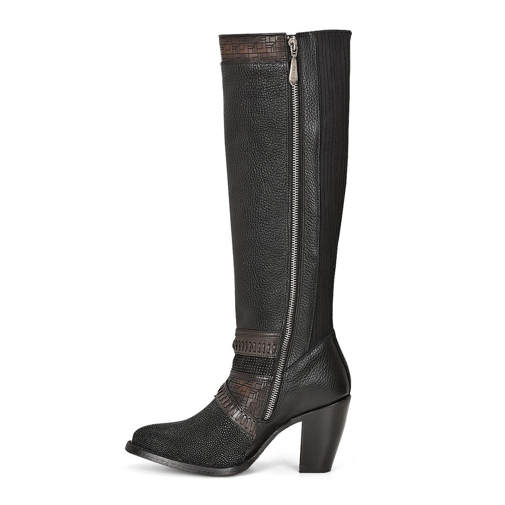 Cuadra Women's Stingray Round Toe Boot CU725 - Black