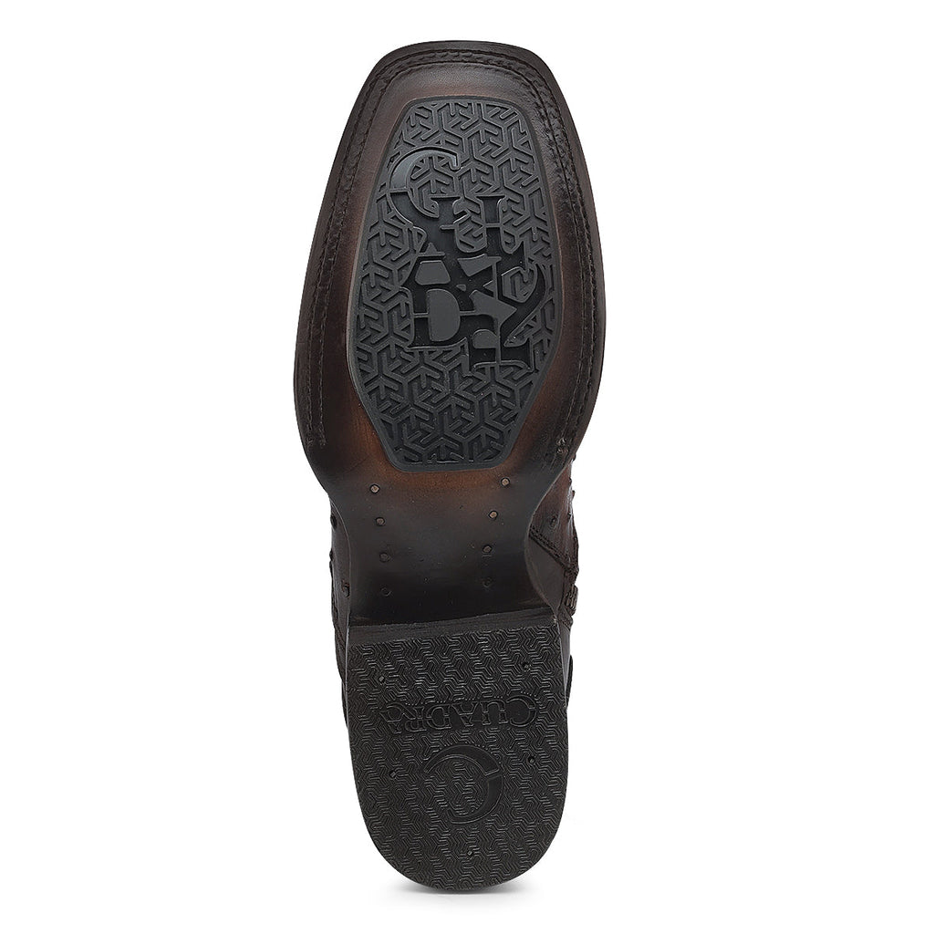 Cuadra Men's Ostrich Zipper & Elastic Square Toe CU889 - Lugano Cafe