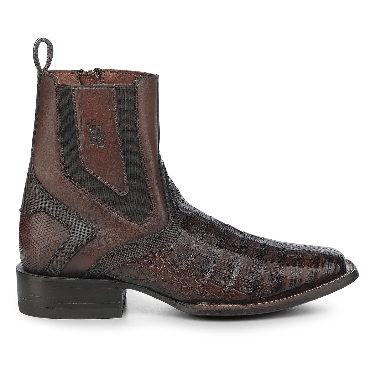 Cuadra Men's Caiman Zipper & Elastic Square Toe CU892 - Porto Maple