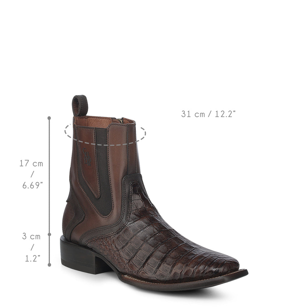 Cuadra Men's Caiman Zipper & Elastic Square Toe CU892 - Porto Maple