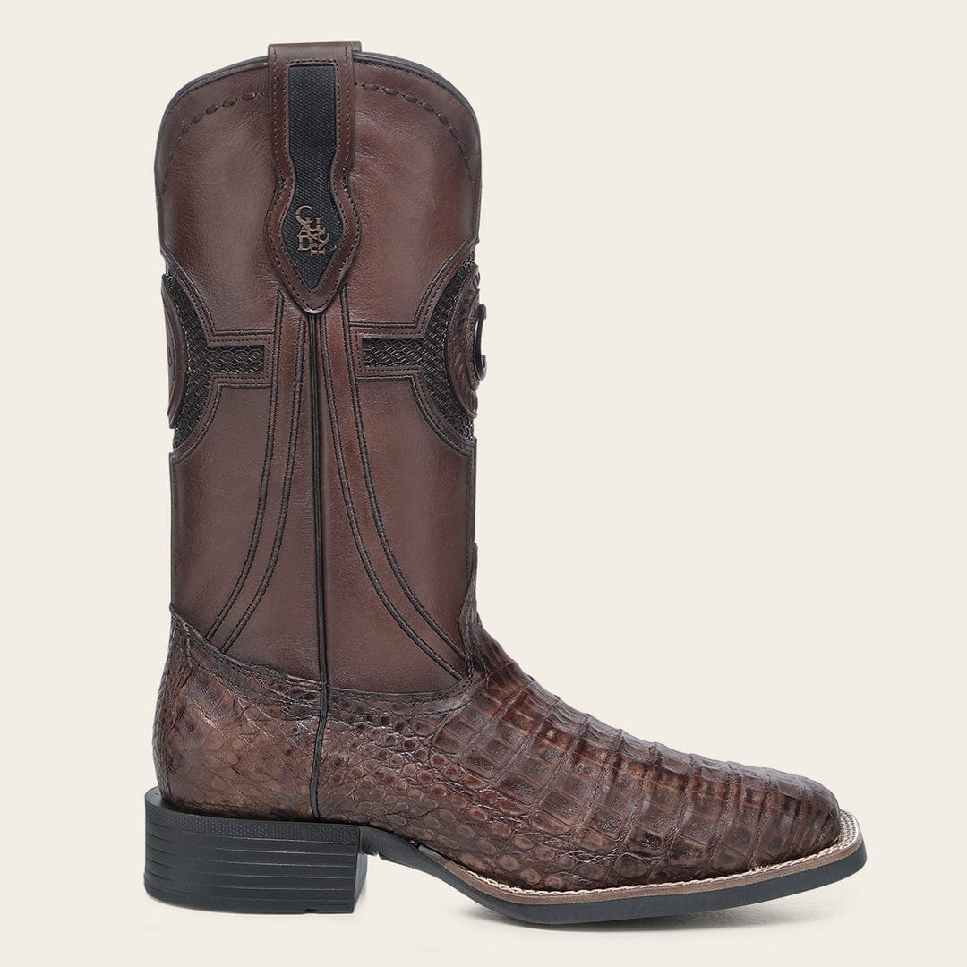 Cuadra Men's Caiman Embroidery & Laser Square Toe CU975 - Brown