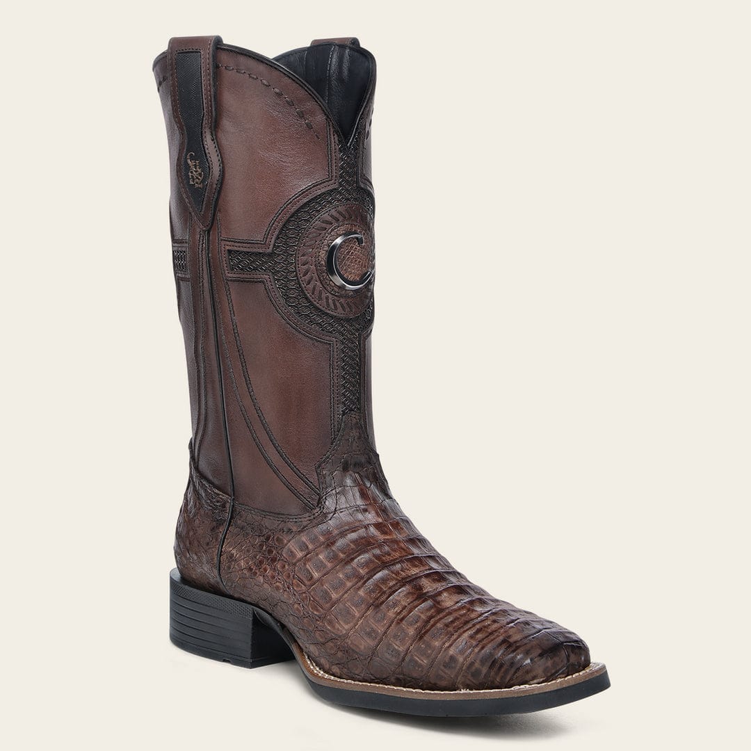 Cuadra Men's Caiman Embroidery & Laser Square Toe CU975 - Brown