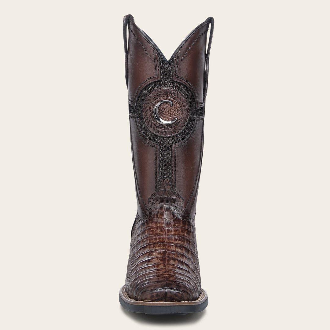 Cuadra Men's Caiman Embroidery & Laser Square Toe CU975 - Brown