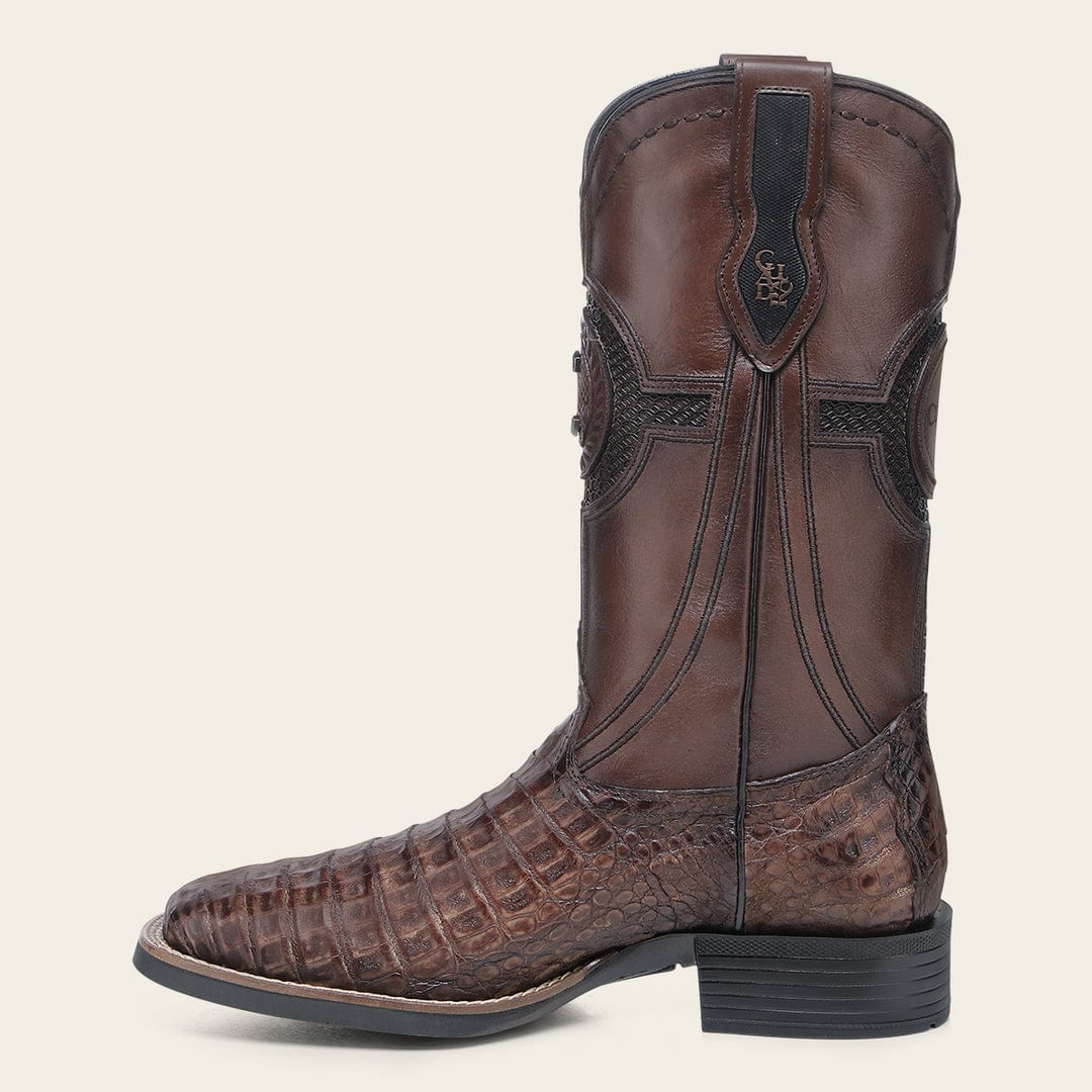 Cuadra Men's Caiman Embroidery & Laser Square Toe CU975 - Brown