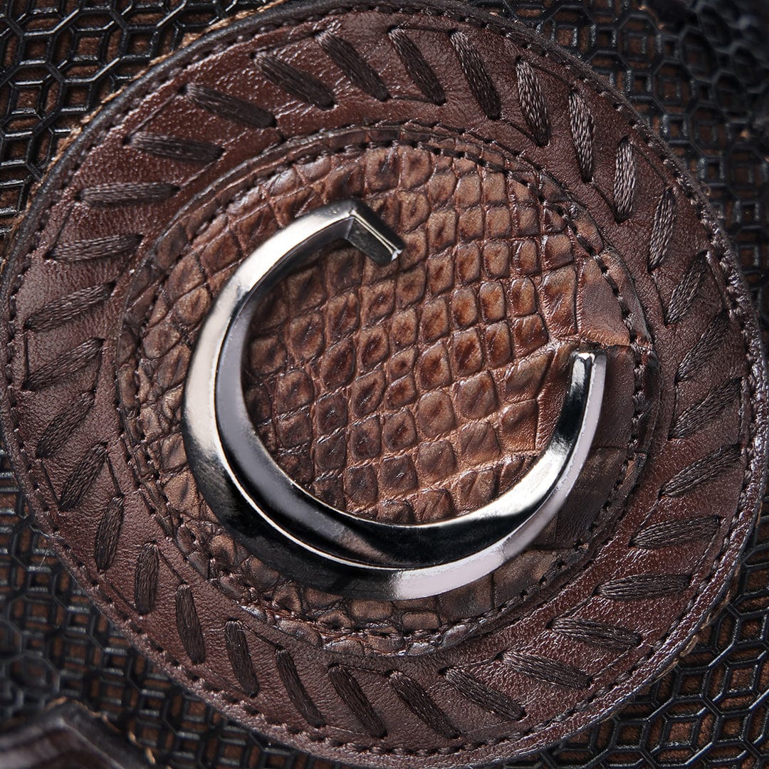 Cuadra Men's Caiman Embroidery & Laser Square Toe CU975 - Brown