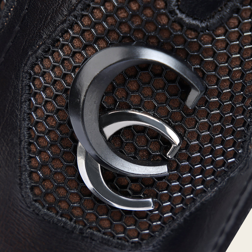 Cuadra Men's American Bison Embroidery Square Toe CU982 - Black & Honey