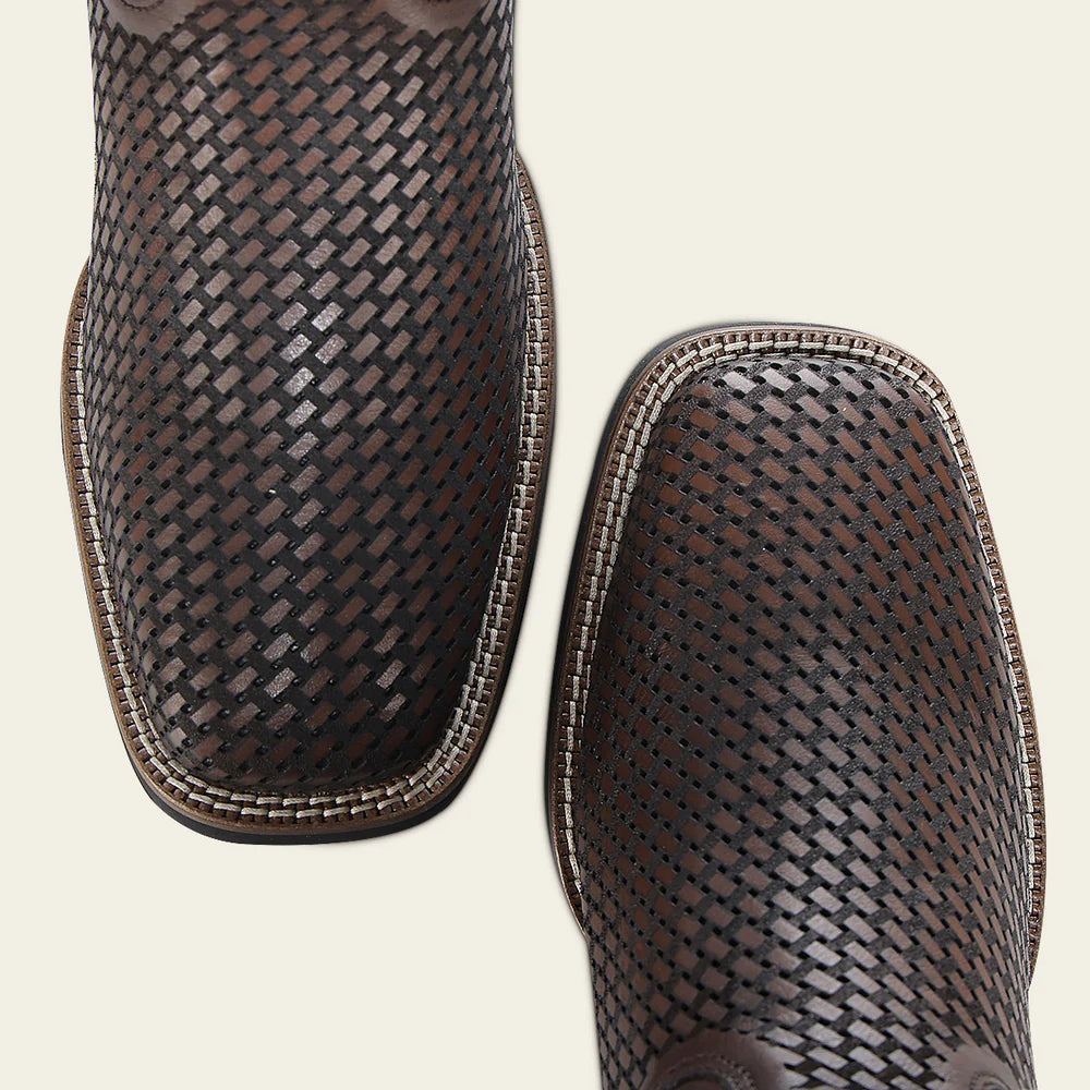 Cuadra Men's Embroidery & Laser Square Toe CU984 - Crust Miel