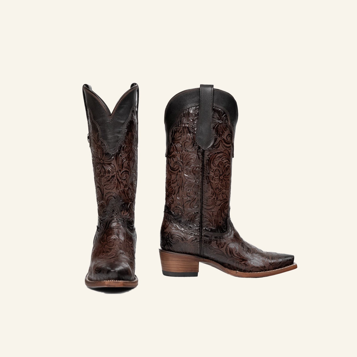 Rock'em Mila Tooled Snip Toe Cowgirl Boot 002 - Brown