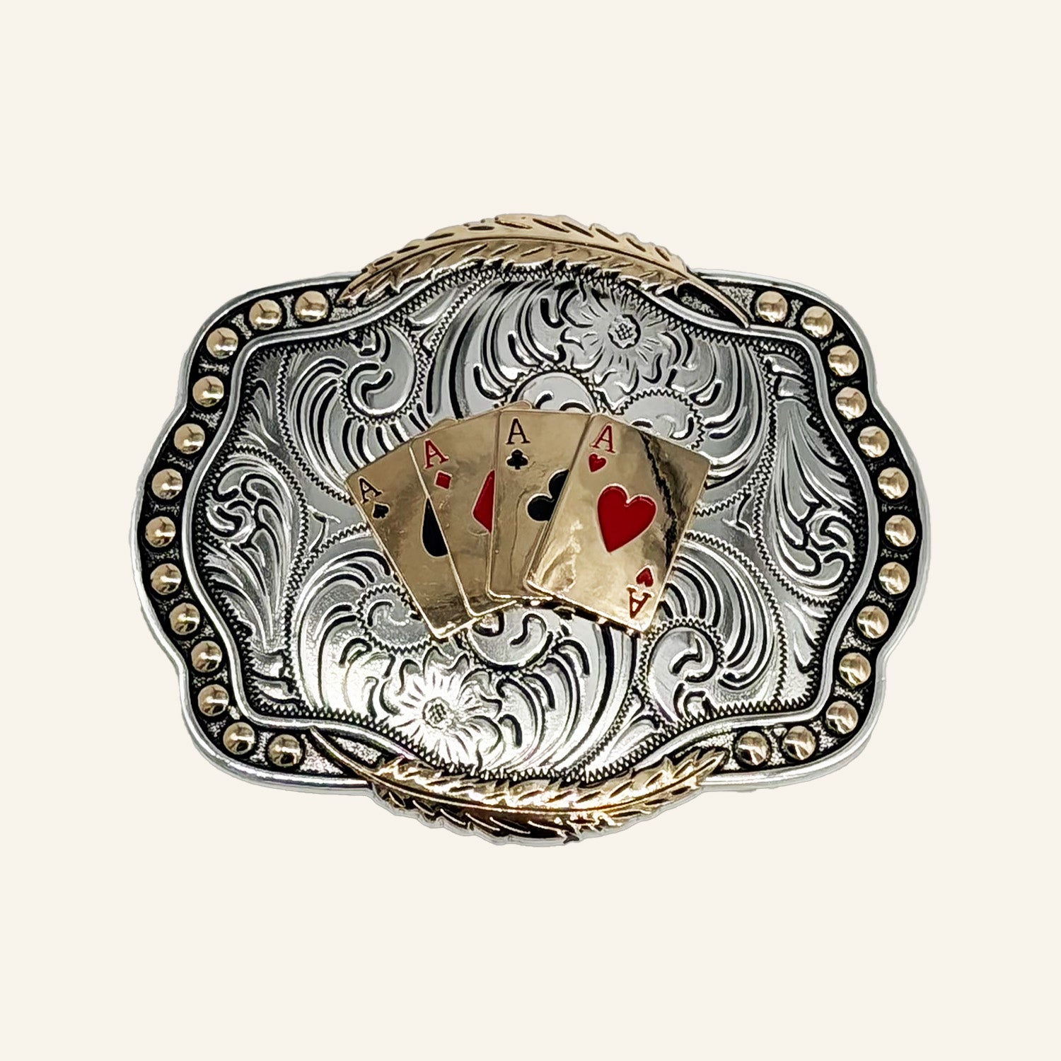 Aces Rose Gold Cowboy Buckle CB03