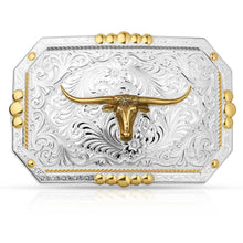 Cargar imagen en el visor de la galería, Montana Principle Longhorn Showpiece Belt Buckle 45410-767M
