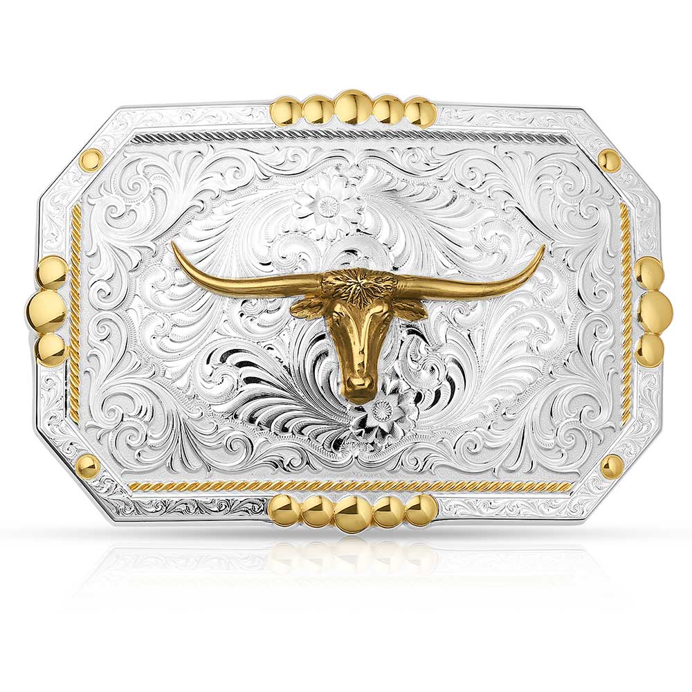 Montana Principle Longhorn Showpiece Belt Buckle 45410-767M