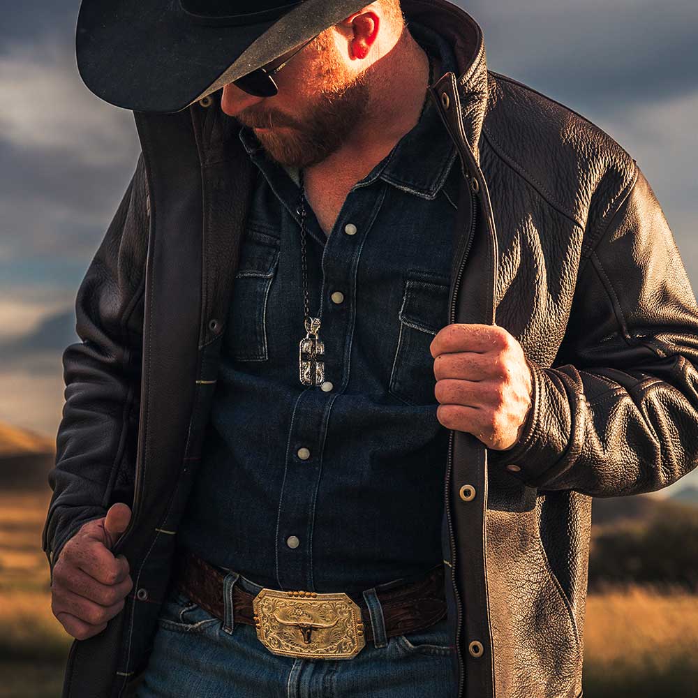 Montana Principle Longhorn Showpiece Belt Buckle 45410-767M