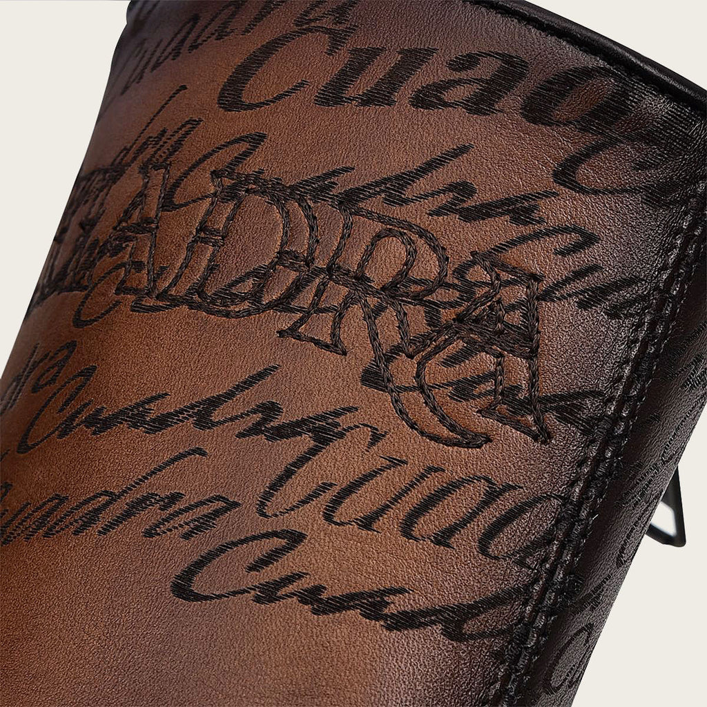 Cuadra Men's Embroidery and Engraved Dress Boot CU625 - Satro Castano