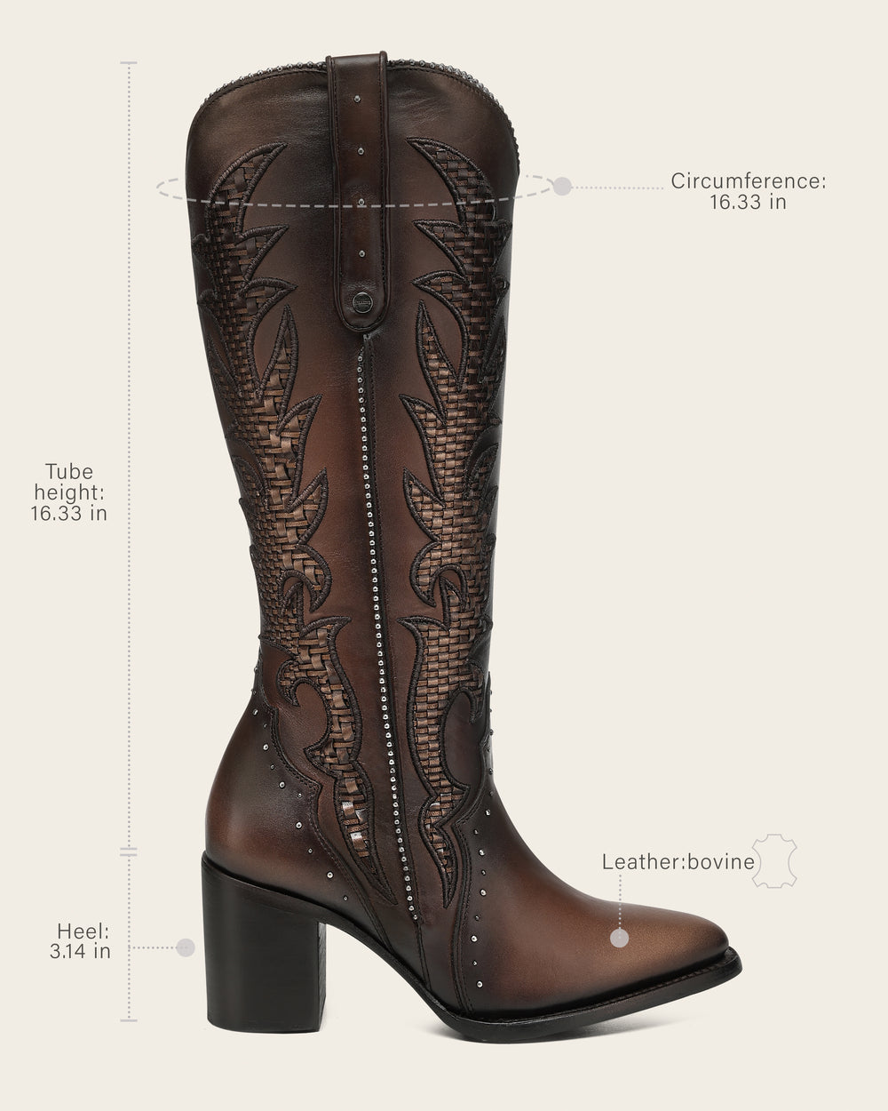 Cuadra Women's Embroidery and Zipper Pointed Toe CC338 - Honey