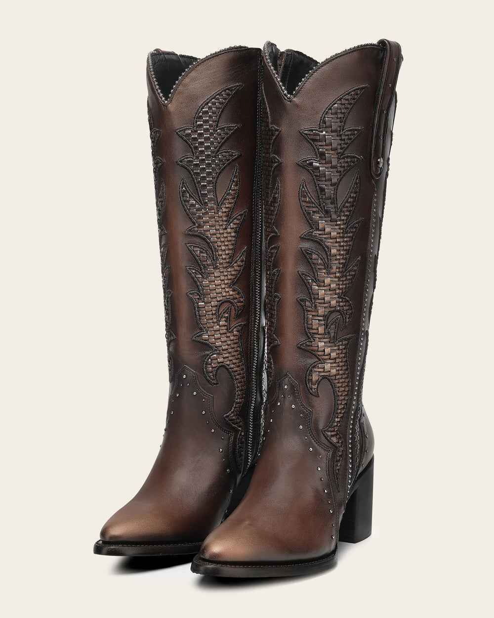 Cuadra Women's Embroidery and Zipper Pointed Toe CC338 - Honey