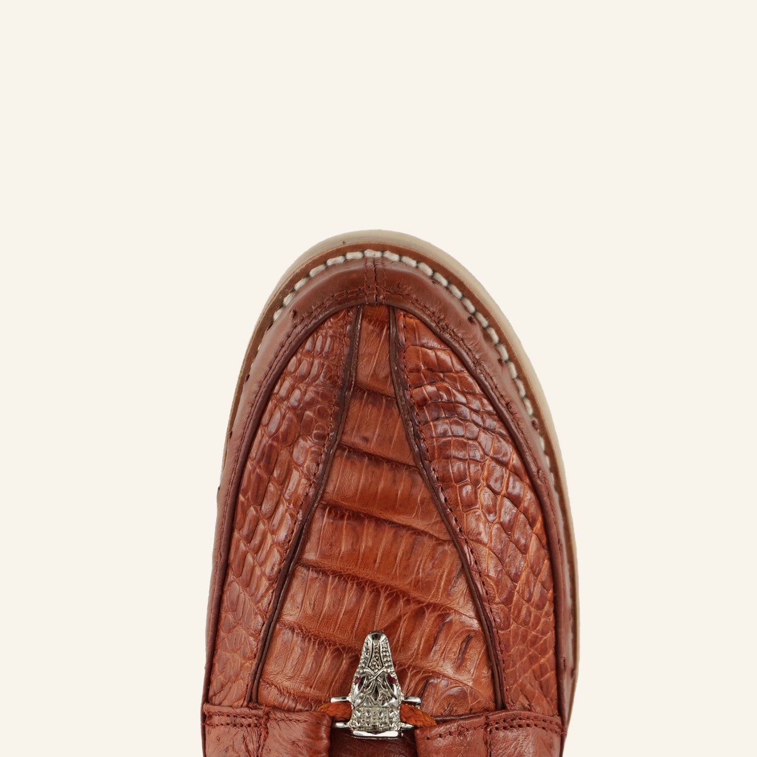 Los Altos Caiman/Ostrich Casual Shoes ZA050203 - Cognac