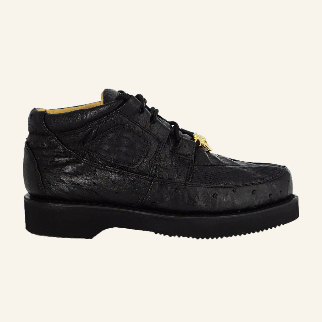 Los Altos Caiman/Ostrich Casual Shoes ZA050205 - Black
