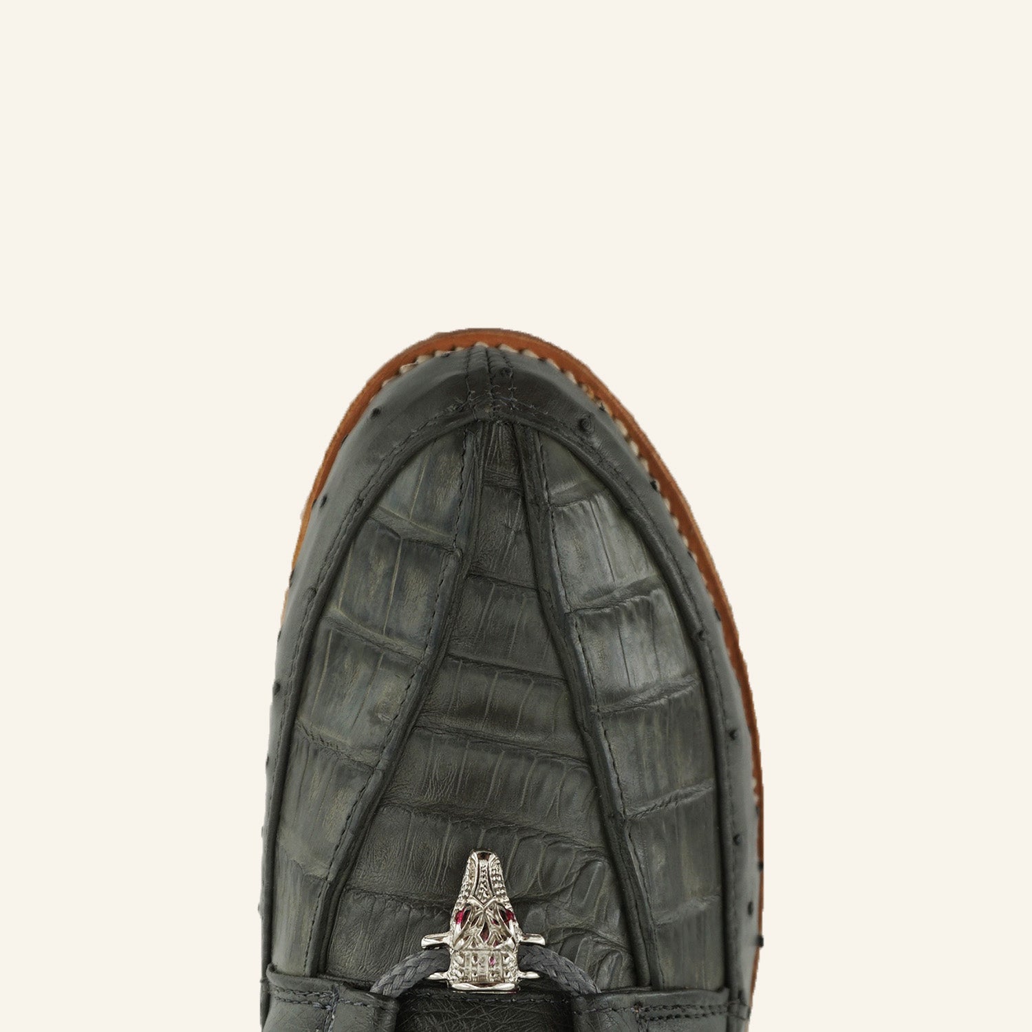 Los Altos Caiman/Ostrich Casual Shoes ZA050209 - Gray