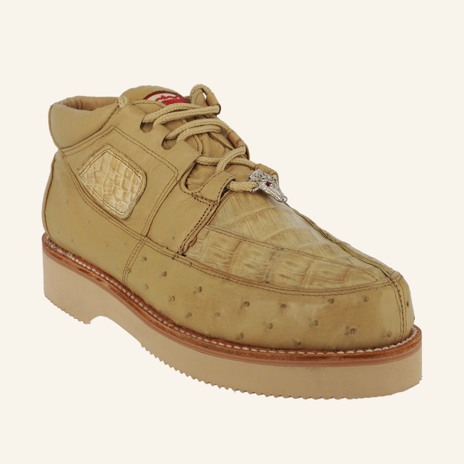 Los Altos Caiman/Ostrich Casual Shoes ZA050211 - Oryx