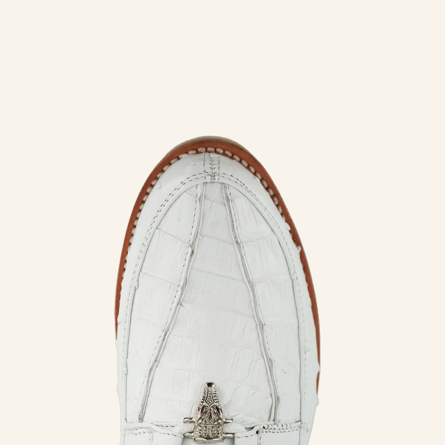 Los Altos Caiman/Ostrich Casual Shoes ZA050228 - White