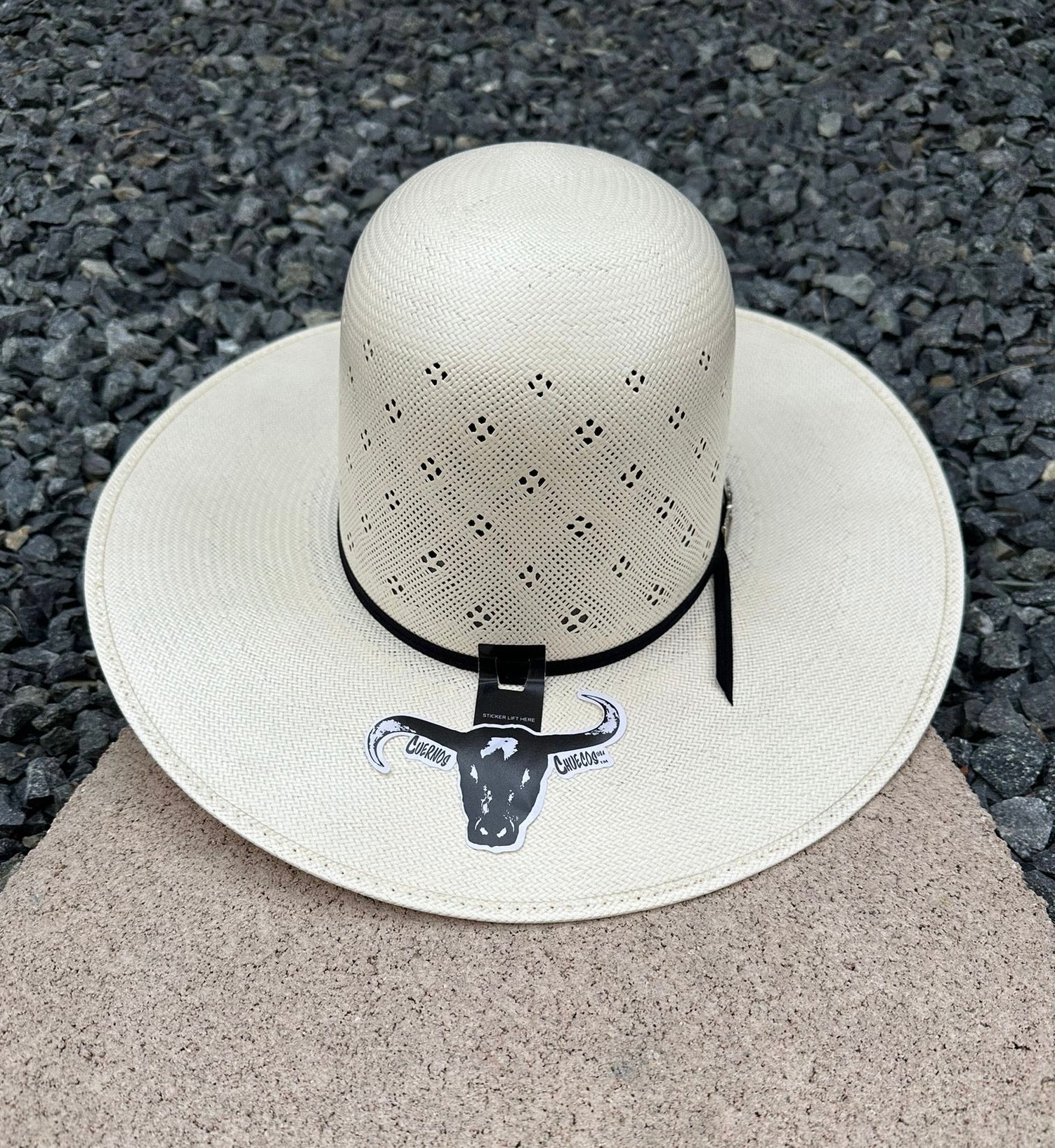 Cuernos Chuecos 100x Plano Flower Open Crown Straw Hat