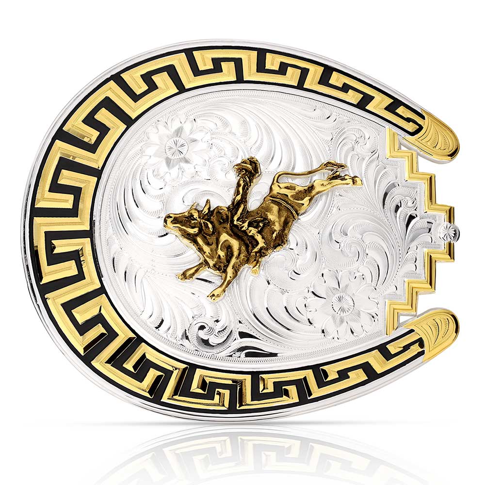 Montana Sunrise Mesa Buckle with Bull Rider 52810-160