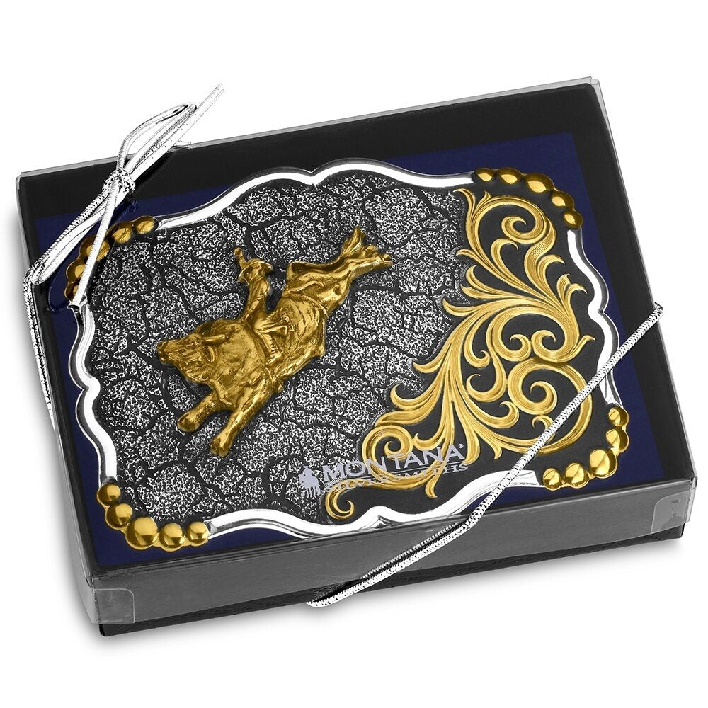 Montana Shadow Mesa Cracked Earth Buckle with Bull Rider 58510-528