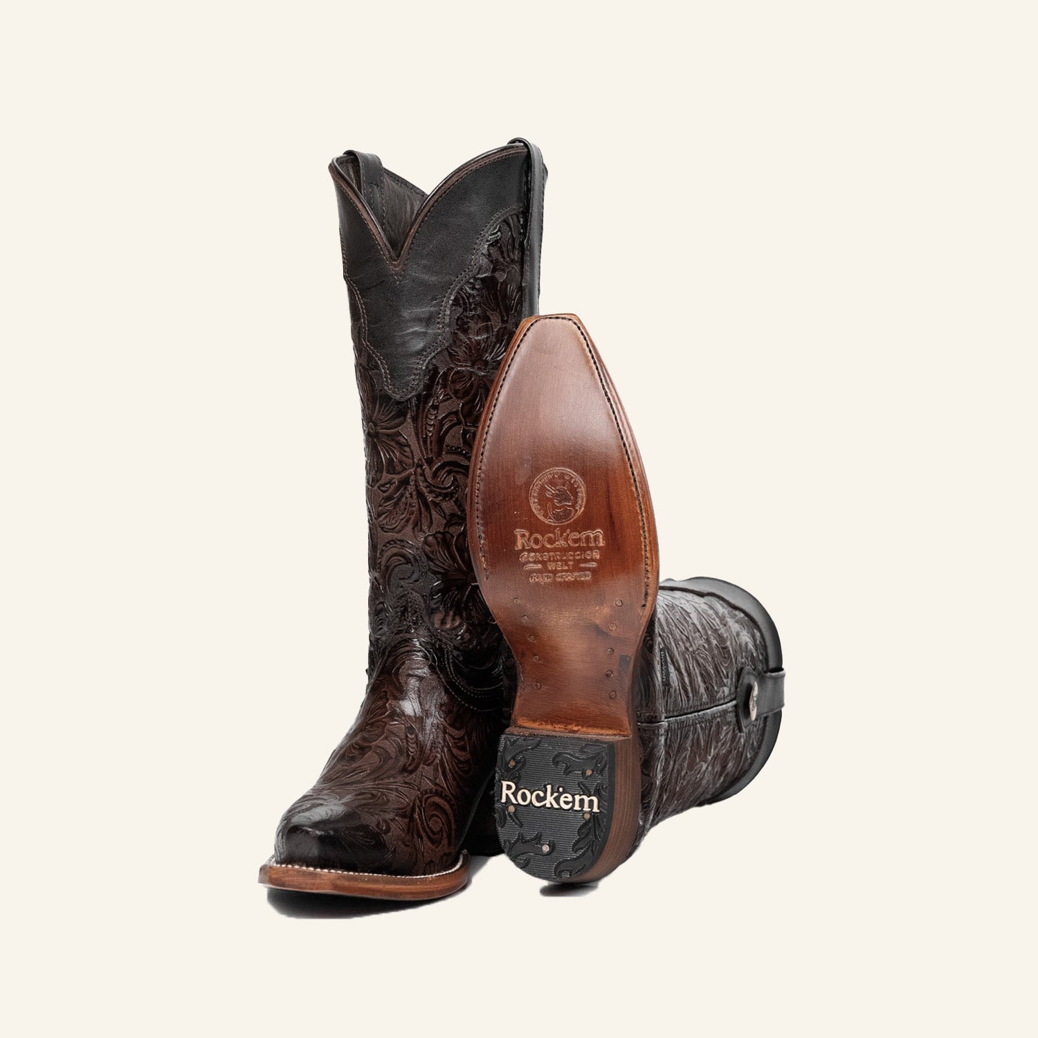 Rock'em Mila Tooled Snip Toe Cowgirl Boot 002 - Brown