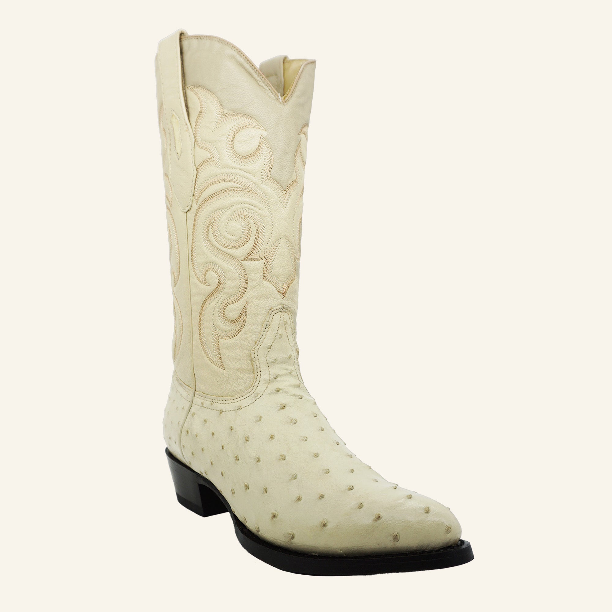 Los Altos Boots 600304 Medium R-Toe Ostrich - Winterwhite