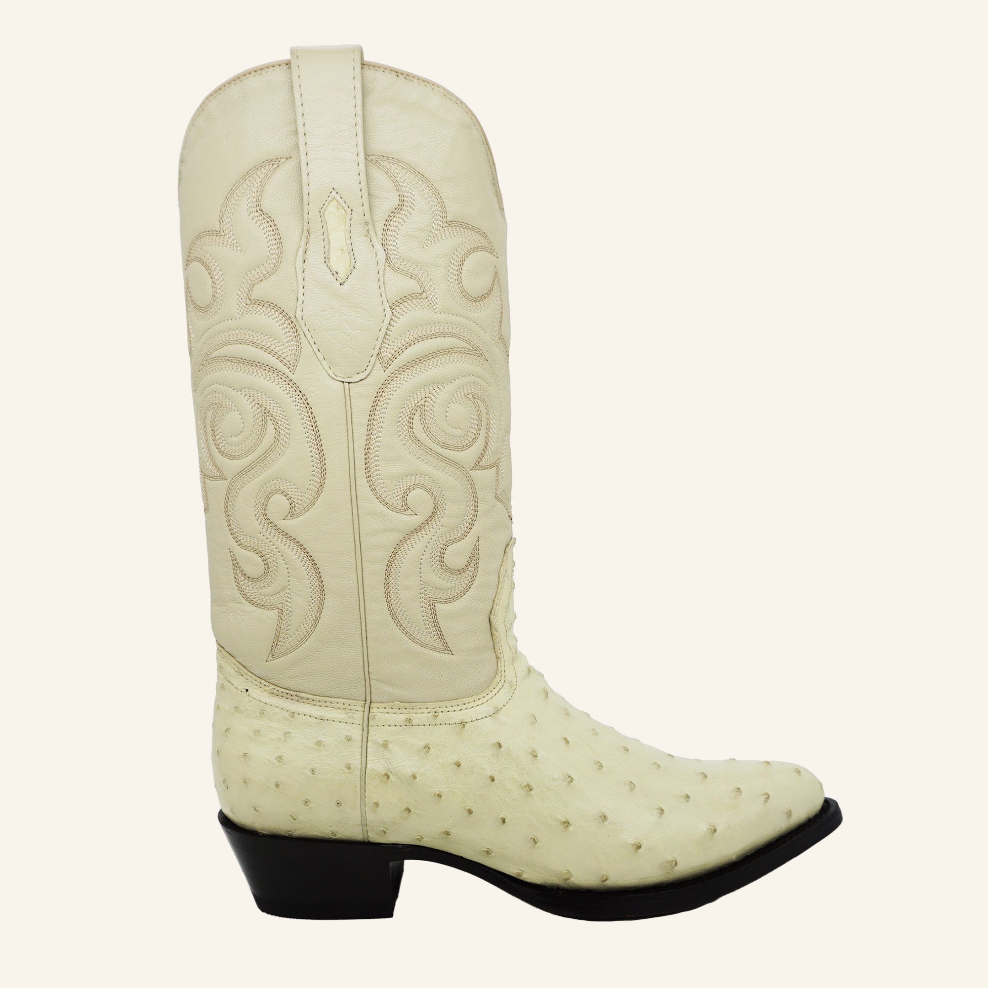 Los Altos Boots 600304 Medium R-Toe Ostrich - Winterwhite
