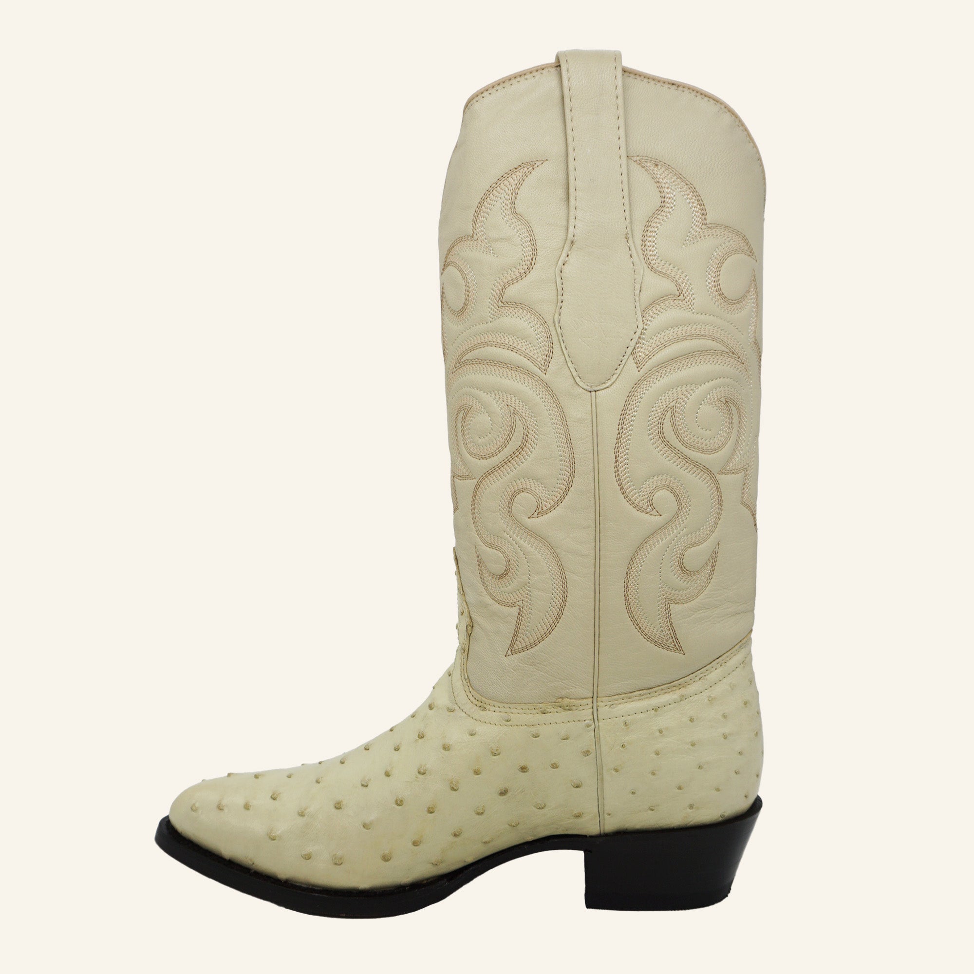 Los Altos Boots 600304 Medium R-Toe Ostrich - Winterwhite