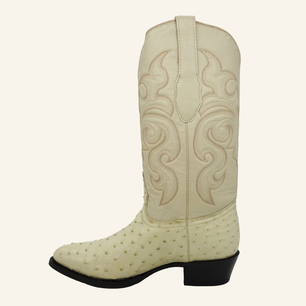 Los Altos Boots 600304 Medium R-Toe Ostrich - Winterwhite