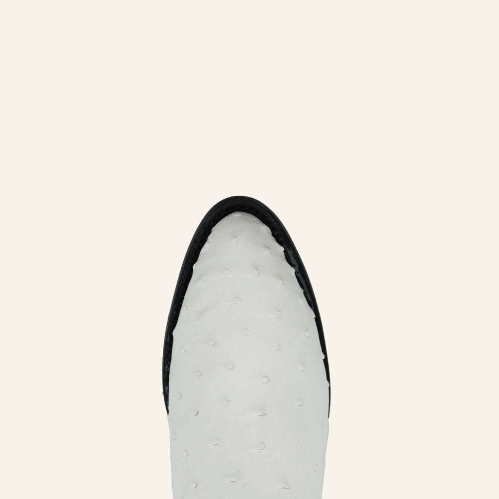 Los Altos Boots 600328 Medium R-Toe Ostrich - White