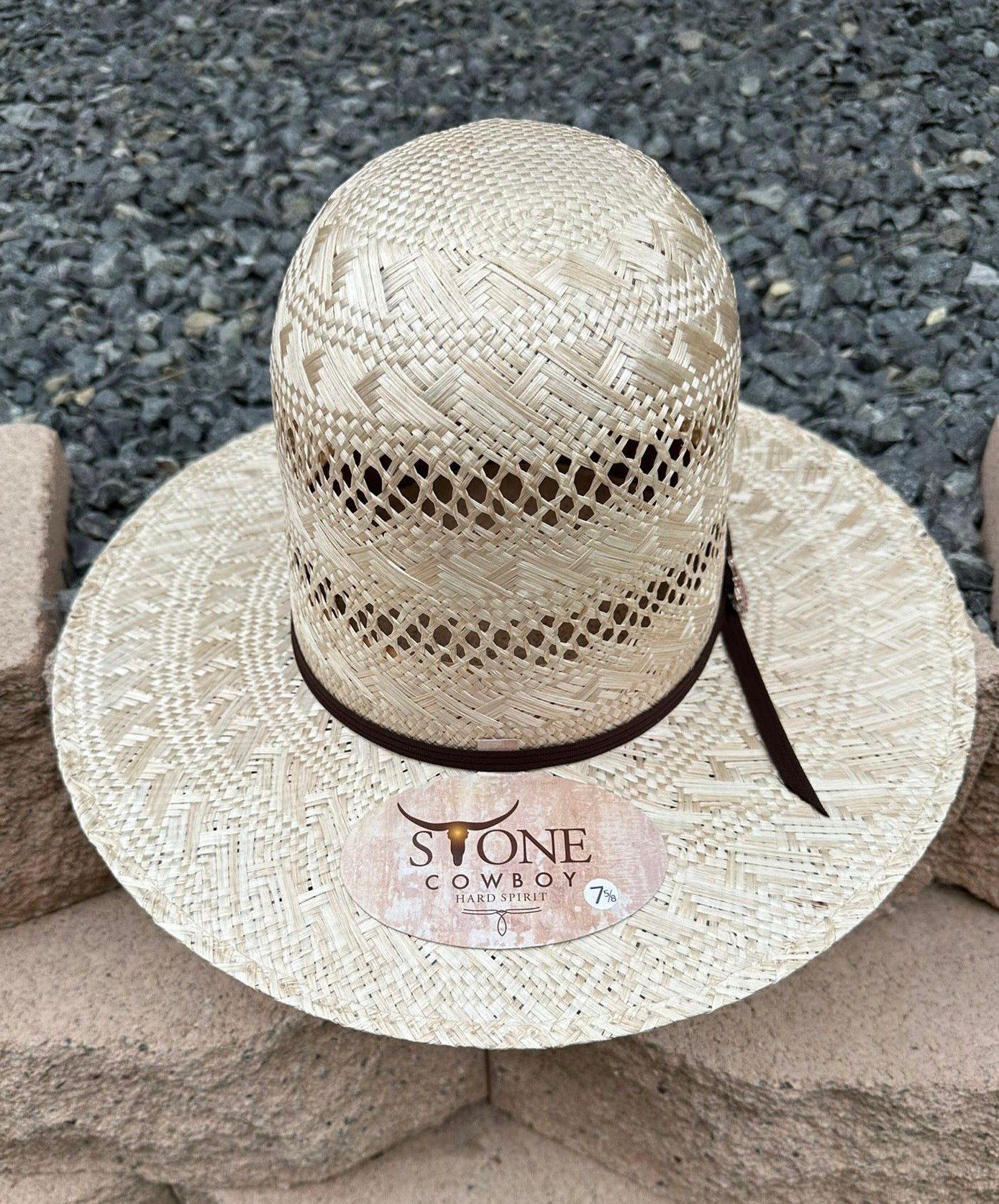 Stone 6x Sisol Open Crown Straw Hat