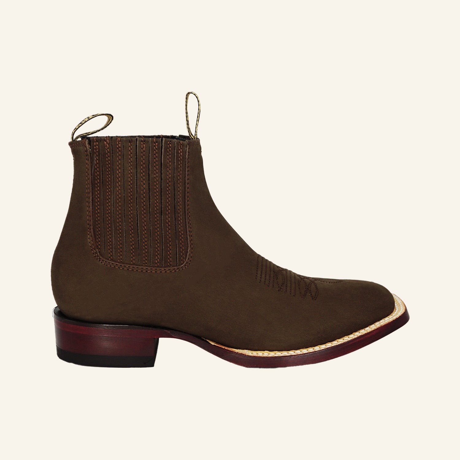 Wild West Boots Men's Wide Square Toe 82BM6359 Nobuck - Tabaco